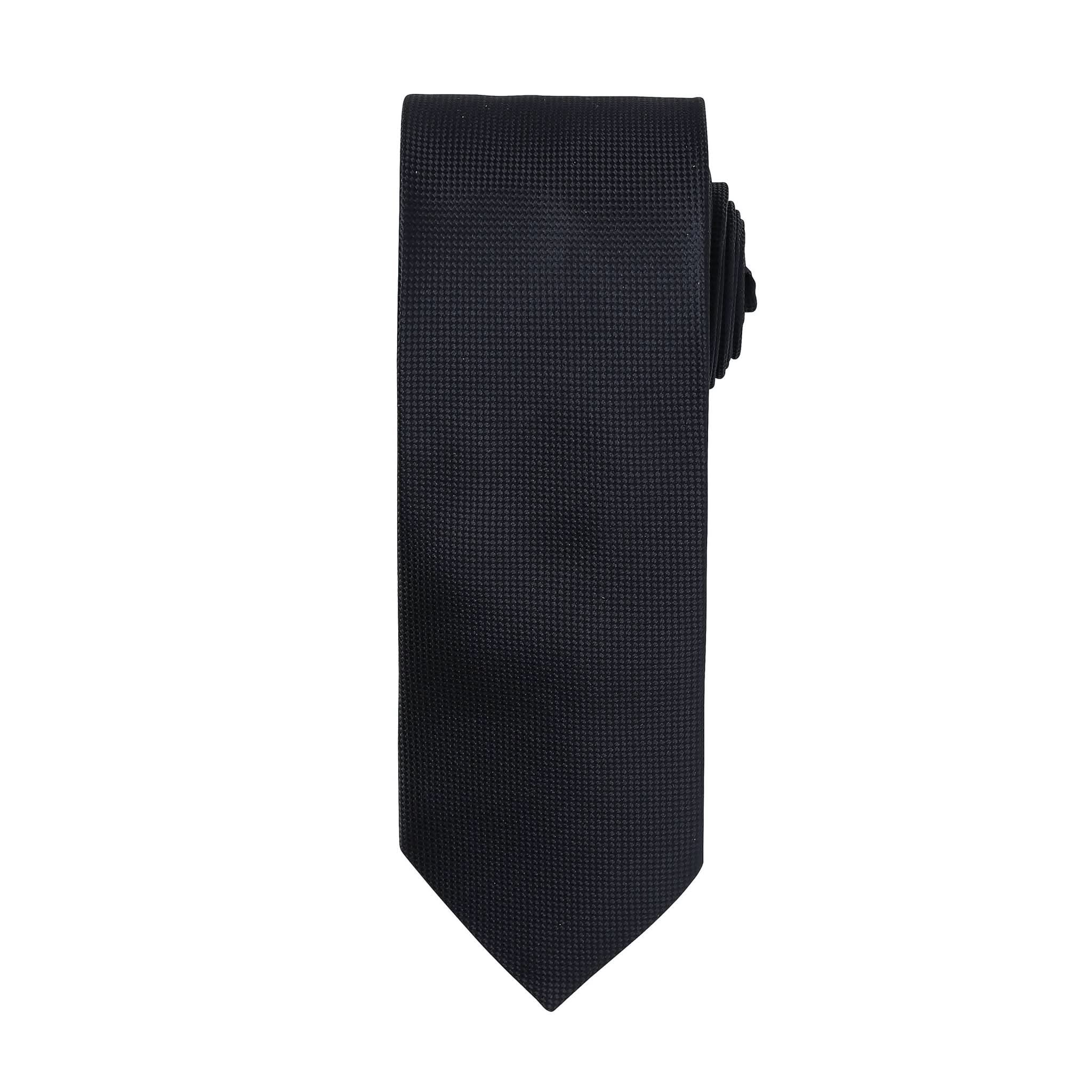 PR780: Micro Waffle Mens Tie Ties Premier Black Regular