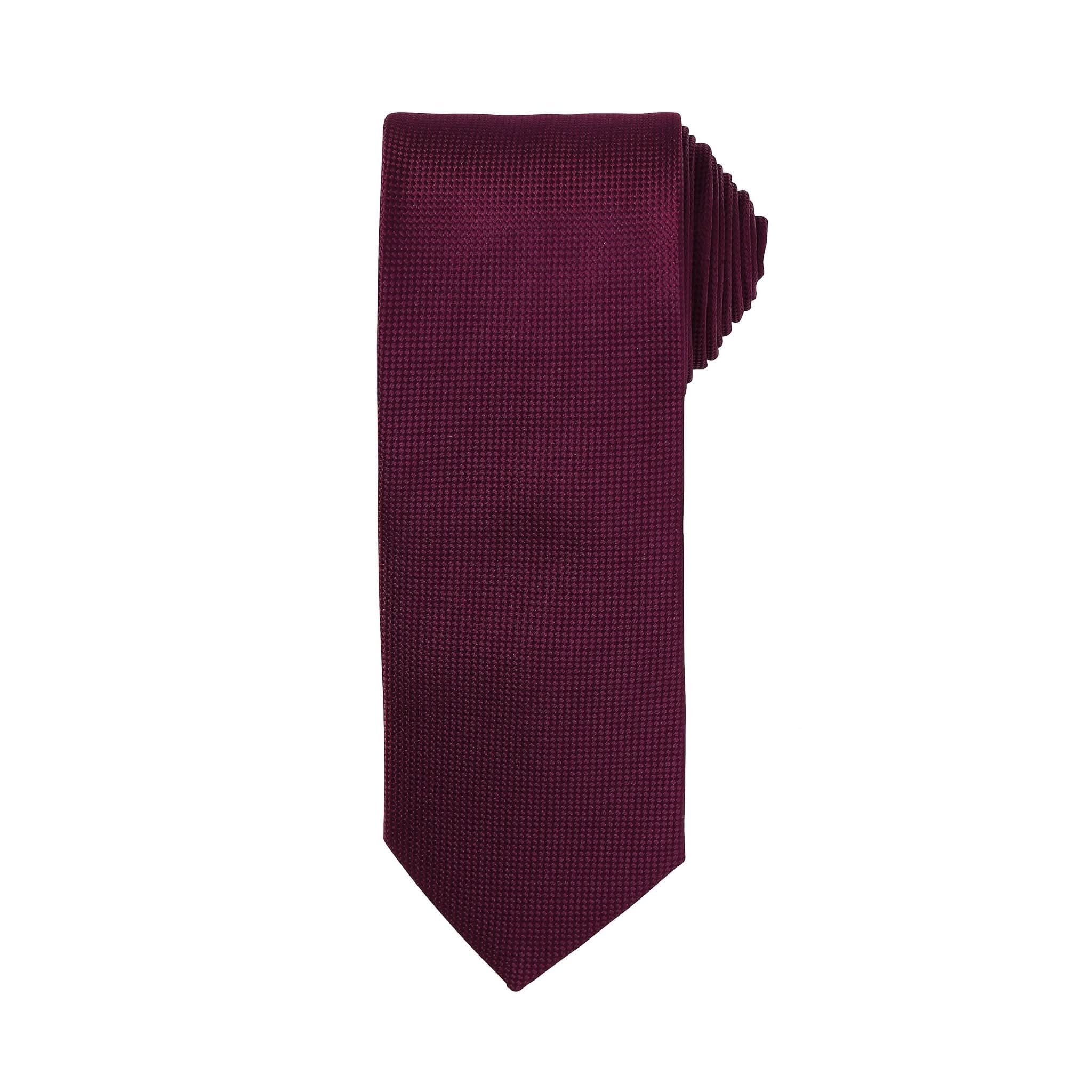 PR780: Micro Waffle Mens Tie Ties Premier Aubergine Regular