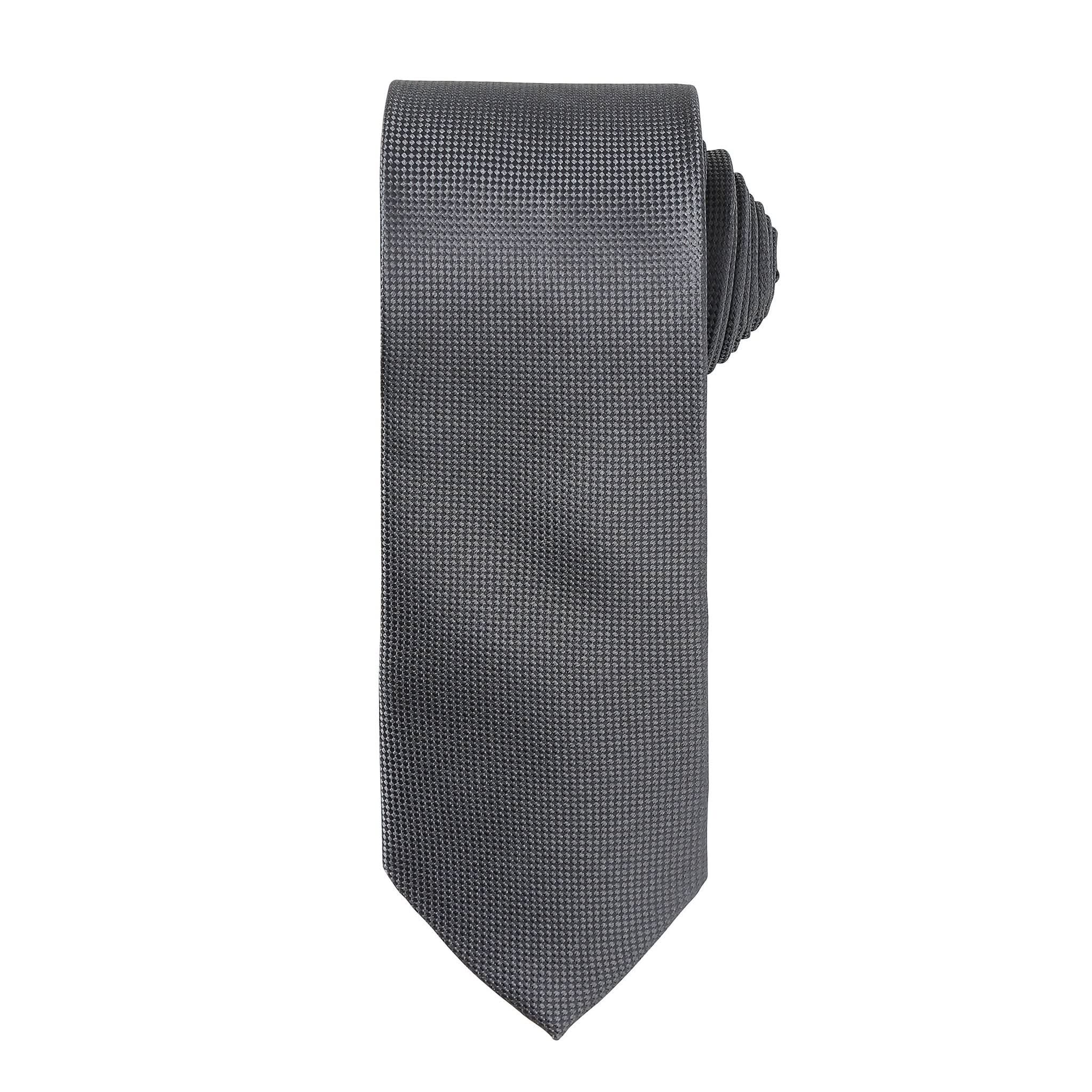 PR780: Micro Waffle Mens Tie Ties Premier Dark Grey Regular