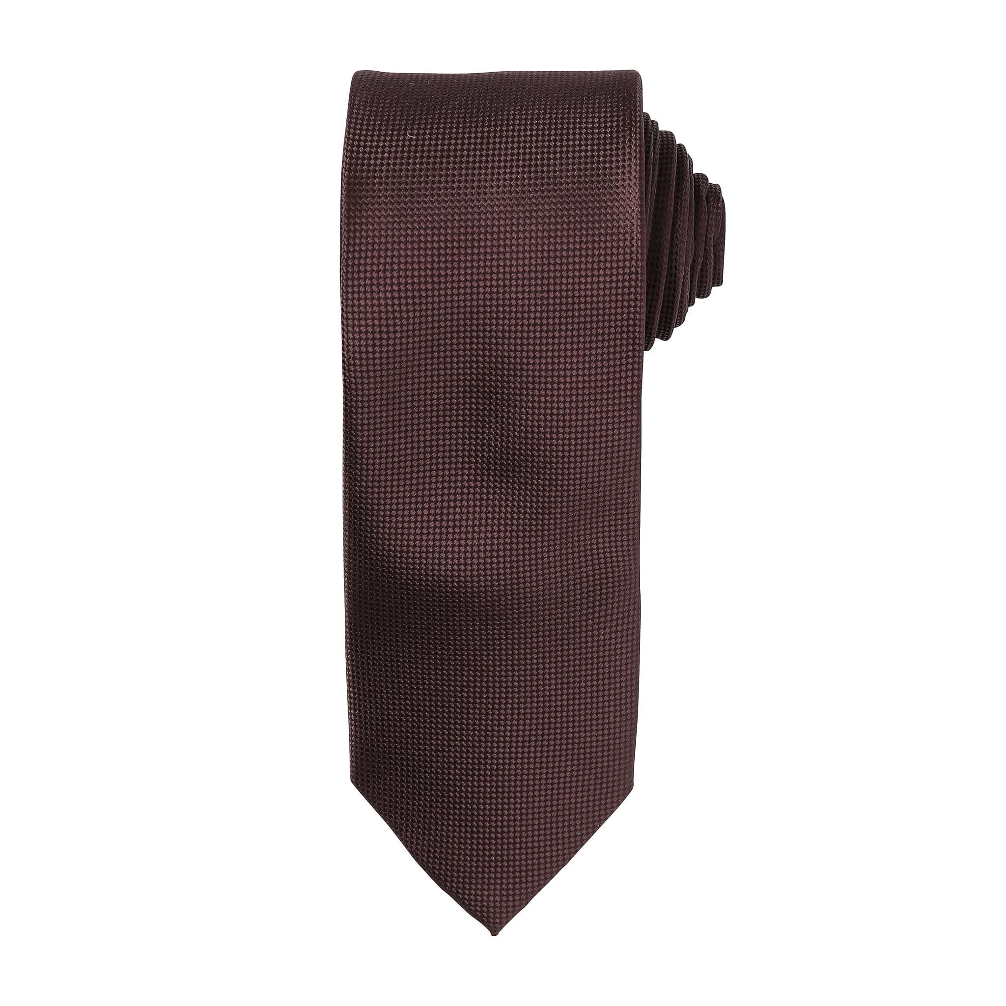 PR780: Micro Waffle Mens Tie Ties Premier Brown Regular