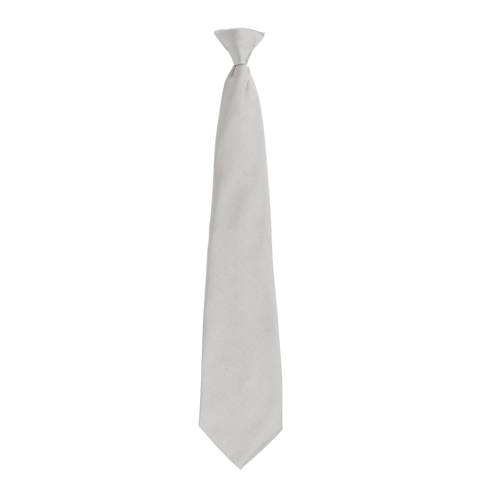 PR785: Clip-on Fashion Tie Ties Premier Silver Regular