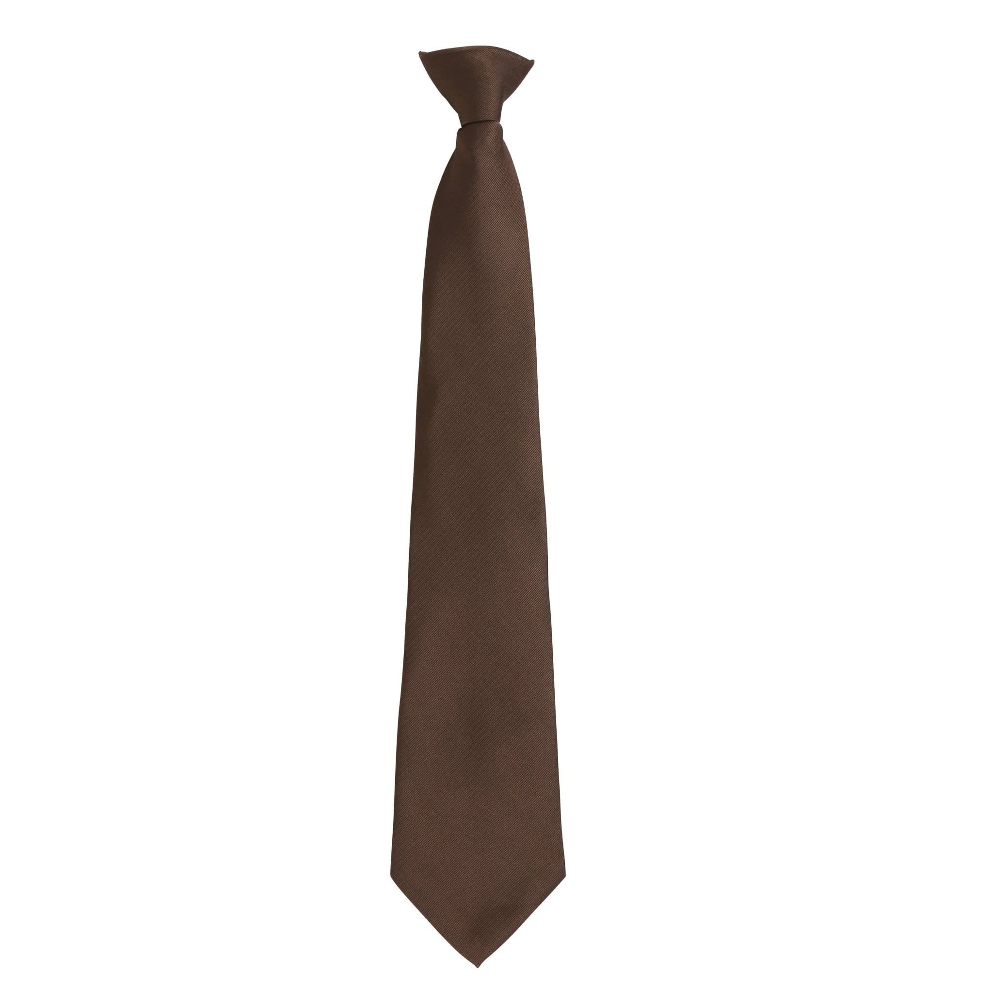 PR785: Clip-on Fashion Tie Ties Premier Brown Regular