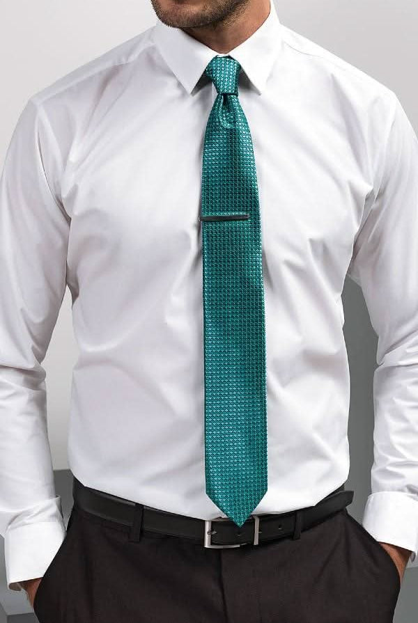 PR787: Puppy Tooth Mens Tie Ties Premier Turquoise Regular