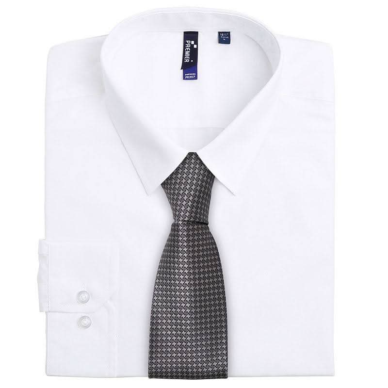 PR787: Puppy Tooth Mens Tie Ties Premier Silver Regular