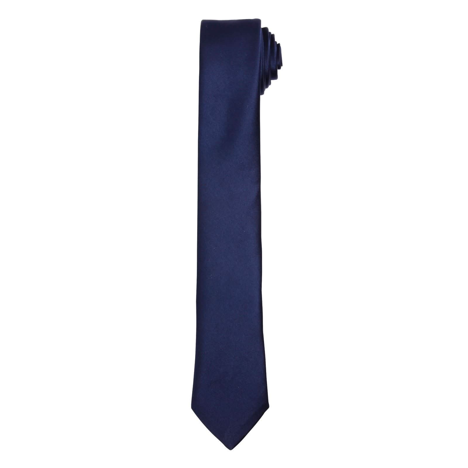 PR793: Mens Slim Tie Ties Premier Navy Regular