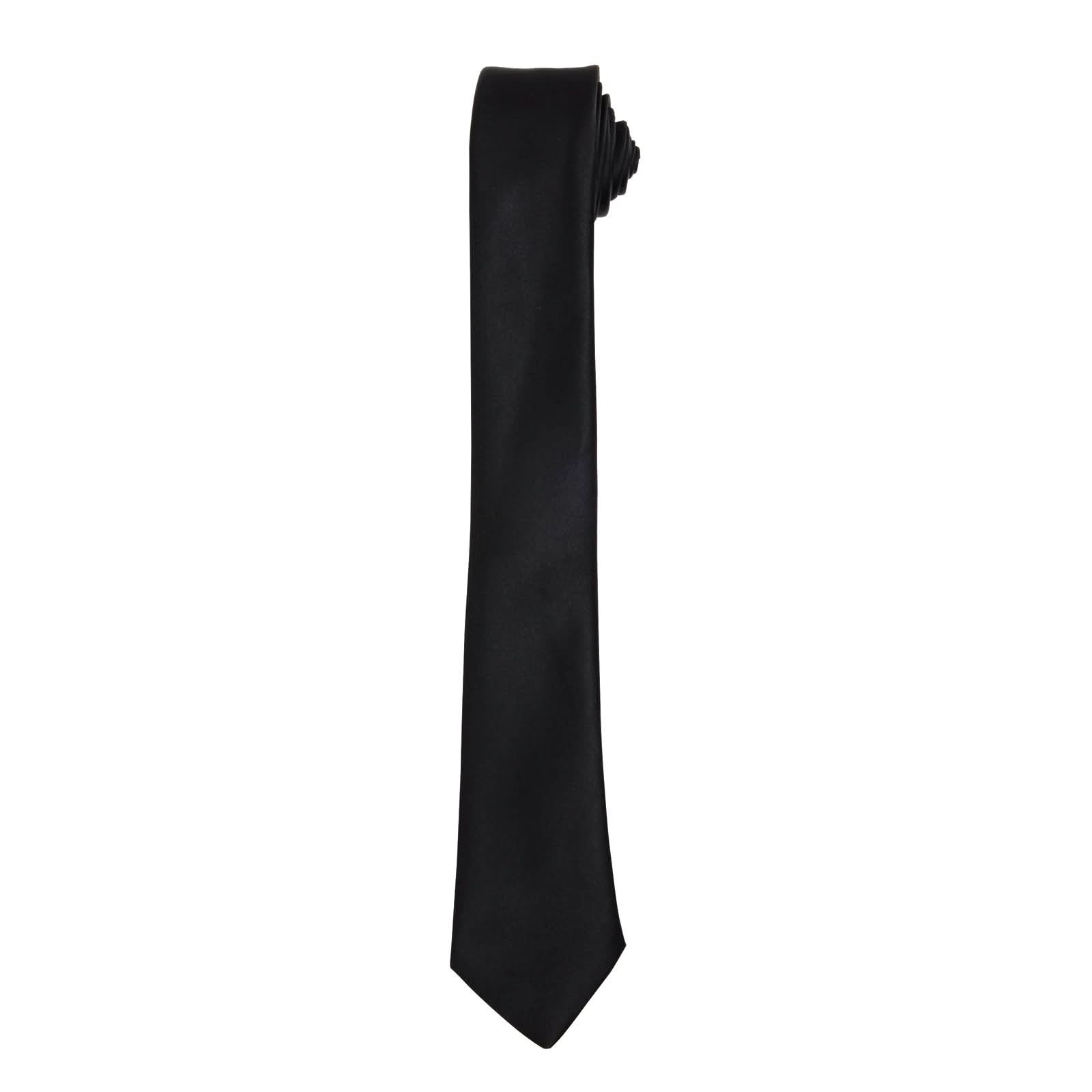 PR793: Mens Slim Tie Ties Premier Black Regular