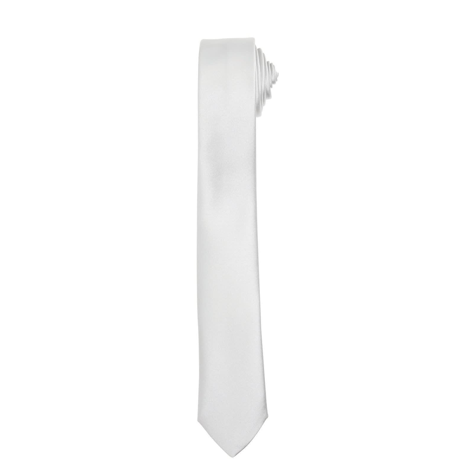 PR793: Mens Slim Tie Ties Premier Silver Regular