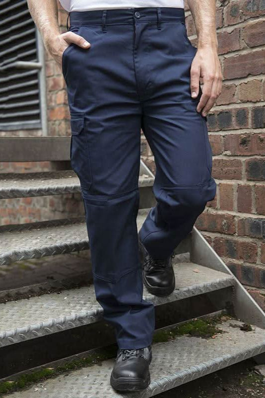 Mens Cargo Work Trousers Navy