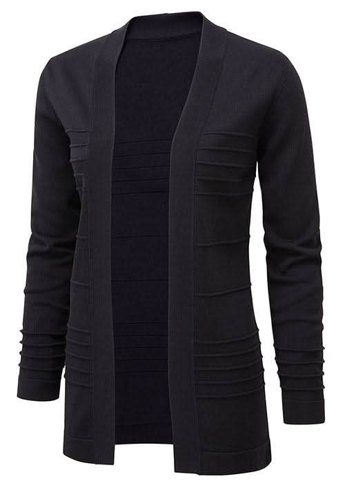 Rachel Ladies Ribbed Cardigan Womens Knitwear Vortex Designs Charcoal XS