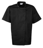 PR656: Short Sleeve Chefs Jacket Chefs Jacket Premier Black XS
