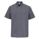 PR656: Short Sleeve Chefs Jacket Chefs Jacket Premier Steel XS