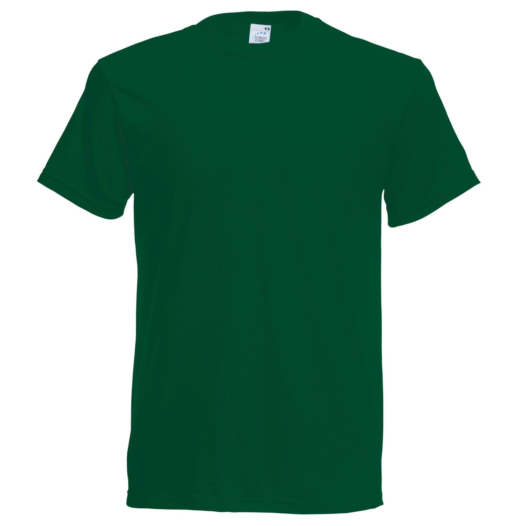 SS048: Mens Original Cotton T-Shirt Mens T-Shirts Fruit of the Loom Bottle Green S