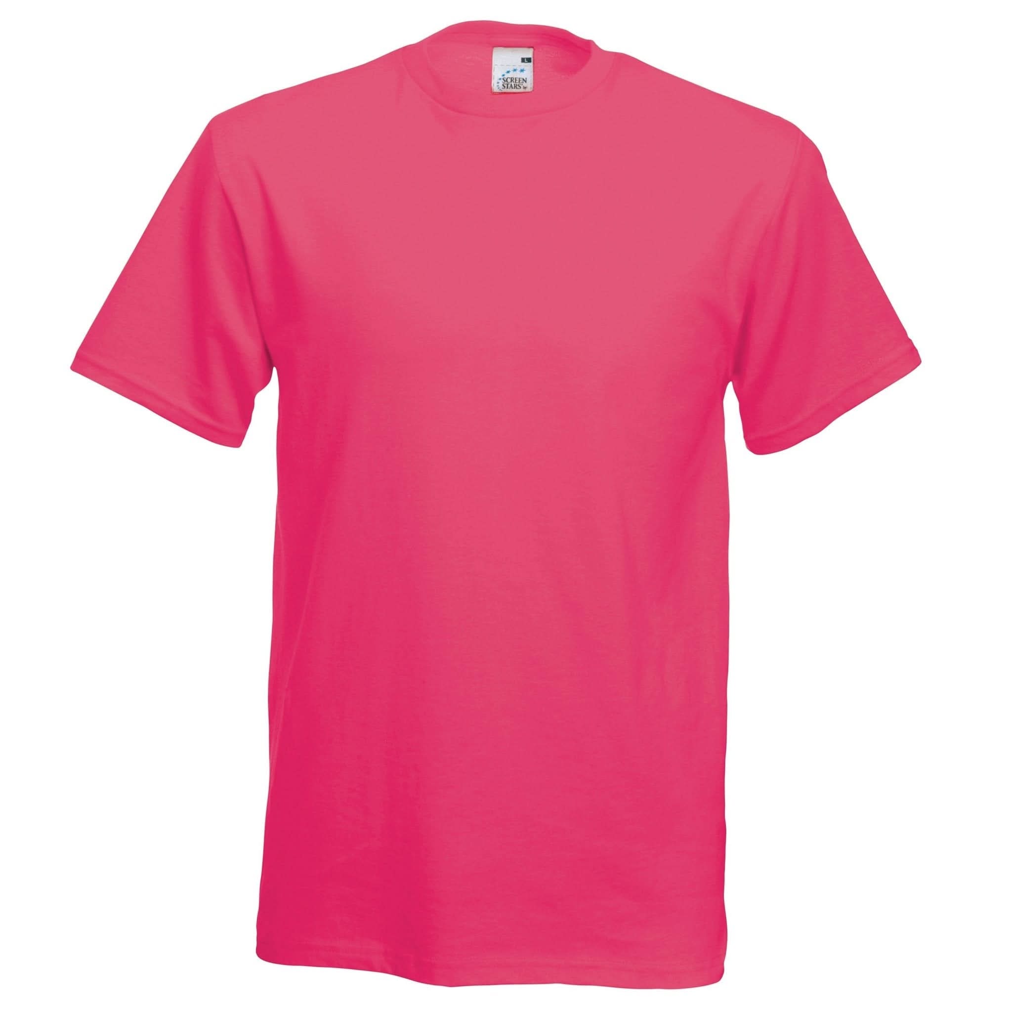 SS048: Mens Original Cotton T-Shirt Mens T-Shirts Fruit of the Loom Fuchsia S