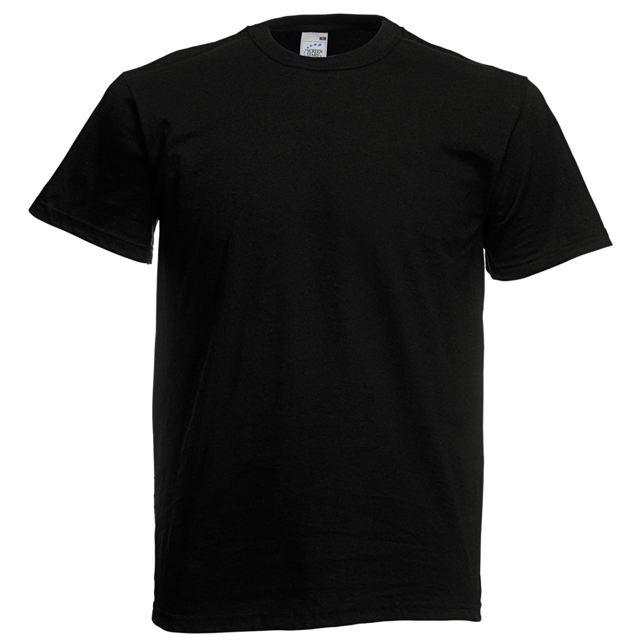 SS048: Mens Original Cotton T-Shirt Mens T-Shirts Fruit of the Loom Black S