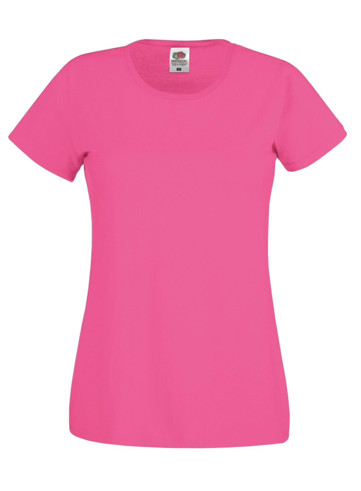 SS060: Original Ladies T-Shirt Womens T-Shirts Fruit of the Loom Fuchsia XS