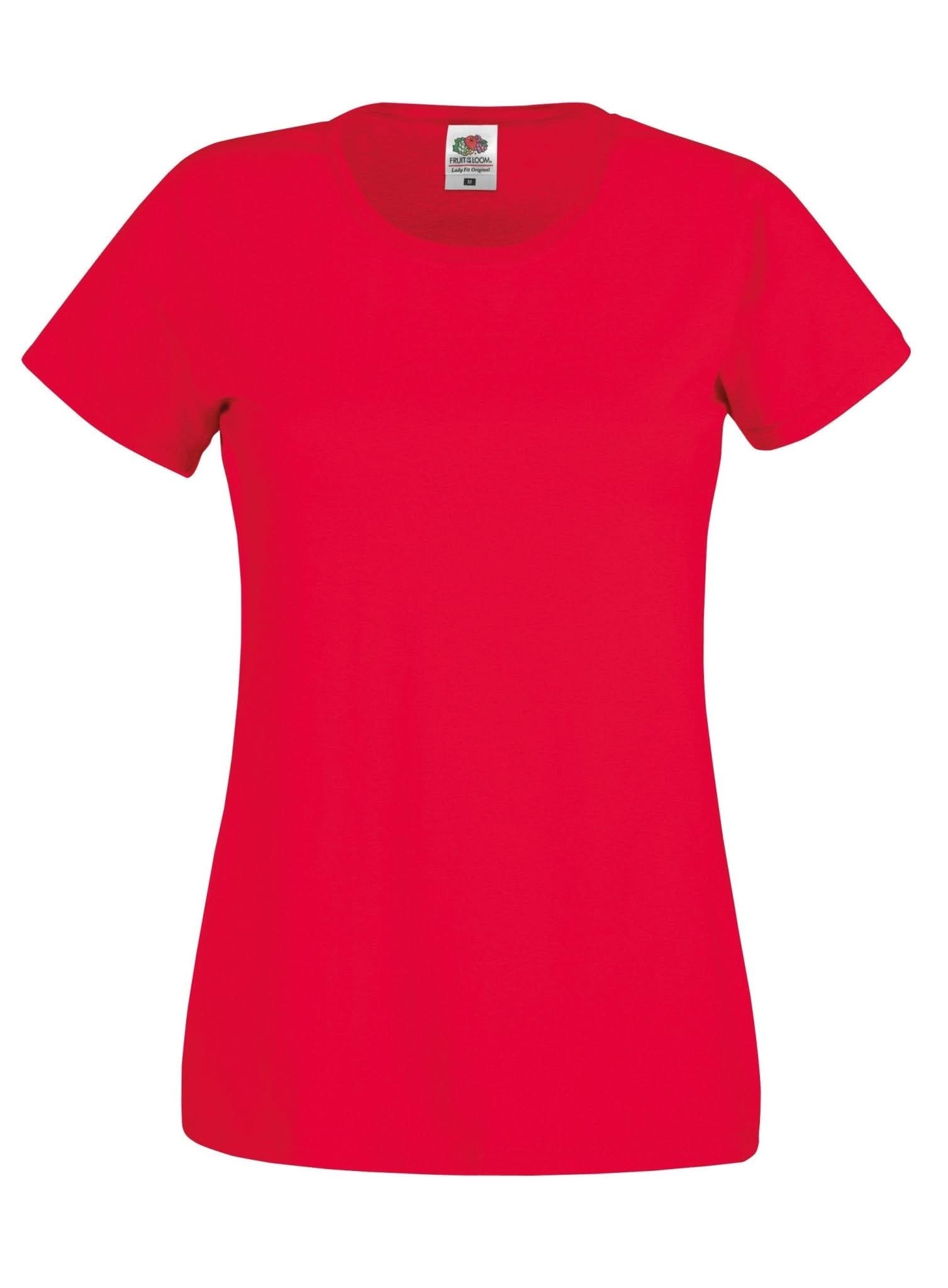 SS060: Original Ladies T-Shirt Womens T-Shirts Fruit of the Loom Red XS