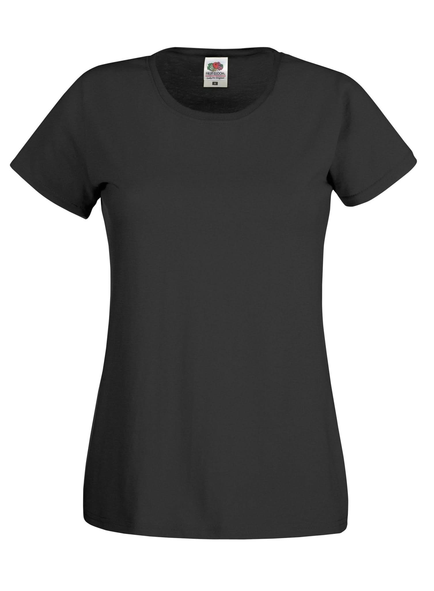 SS060: Original Ladies T-Shirt Womens T-Shirts Fruit of the Loom Black XS