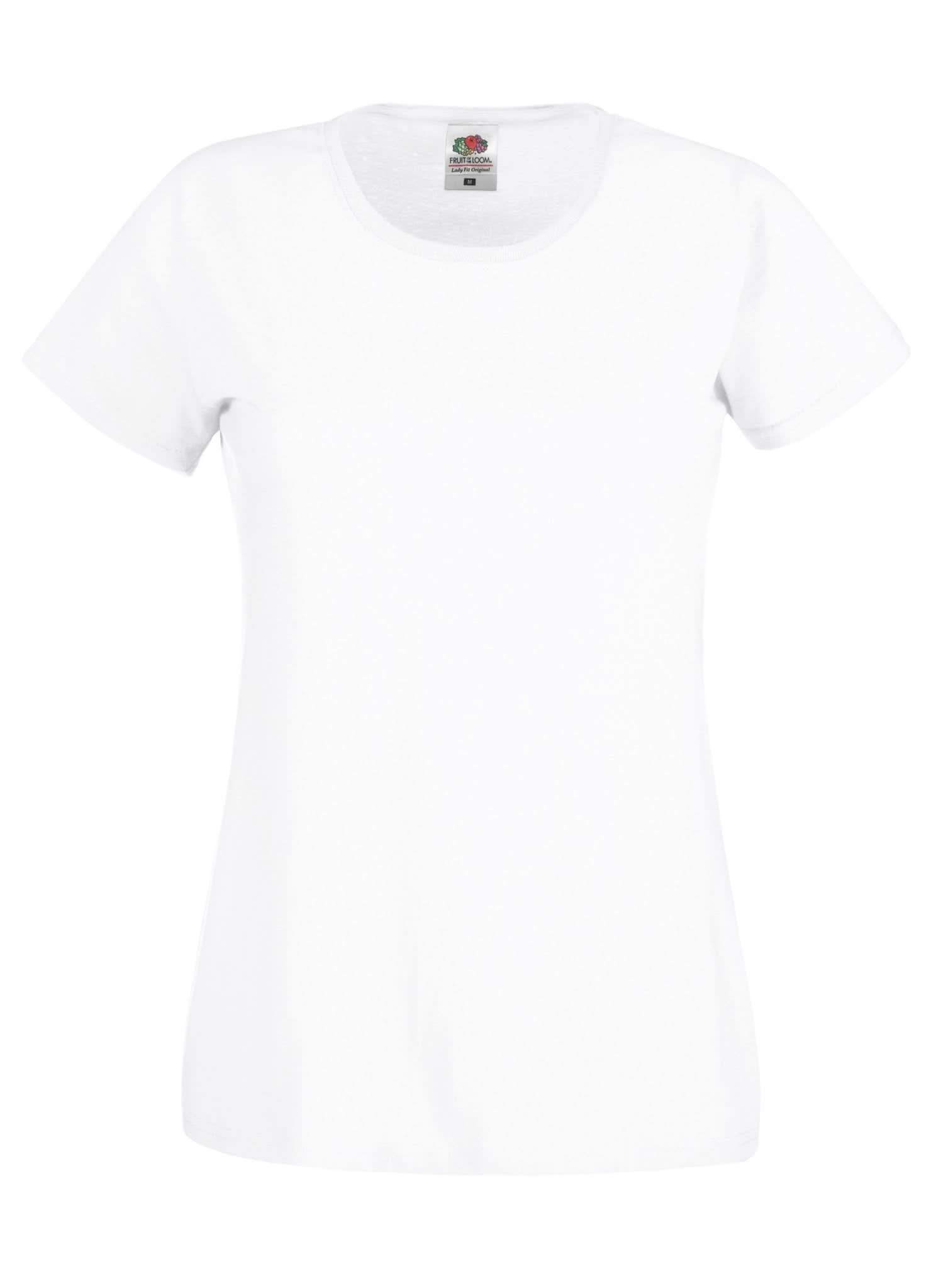 SS060: Original Ladies T-Shirt Womens T-Shirts Fruit of the Loom White XS