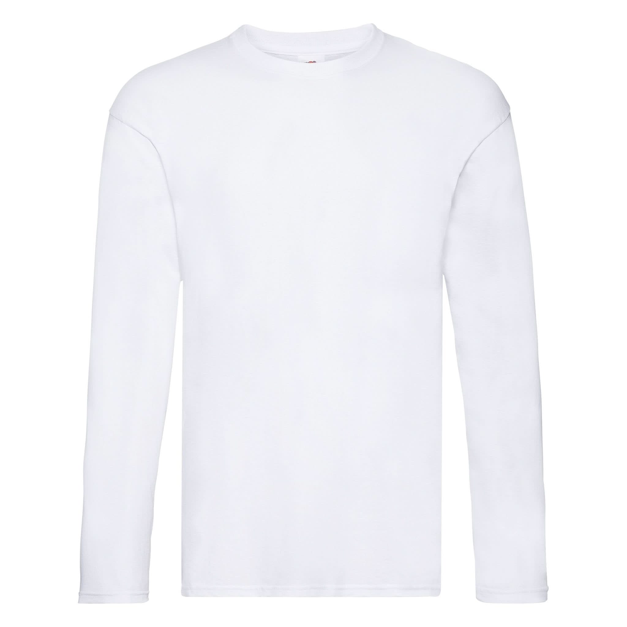 SS069: Original Long Sleeve Mens T-Shirt Mens T-Shirts Fruit of the Loom White S