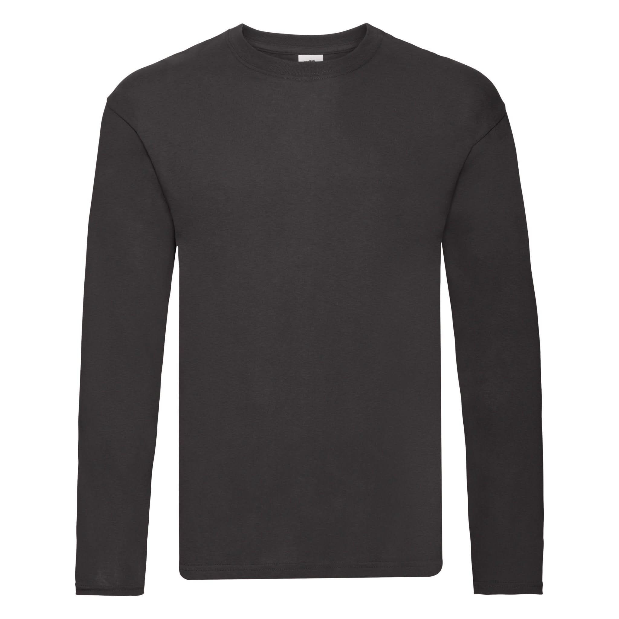 SS069: Original Long Sleeve Mens T-Shirt Mens T-Shirts Fruit of the Loom Black S