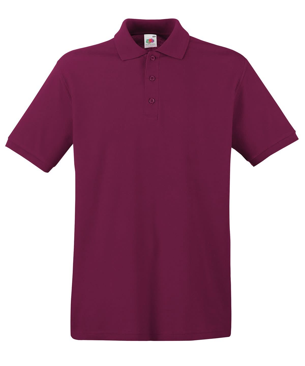 SS255: Mens Premium Polo Mens Polos Fruit of the Loom Burgundy S