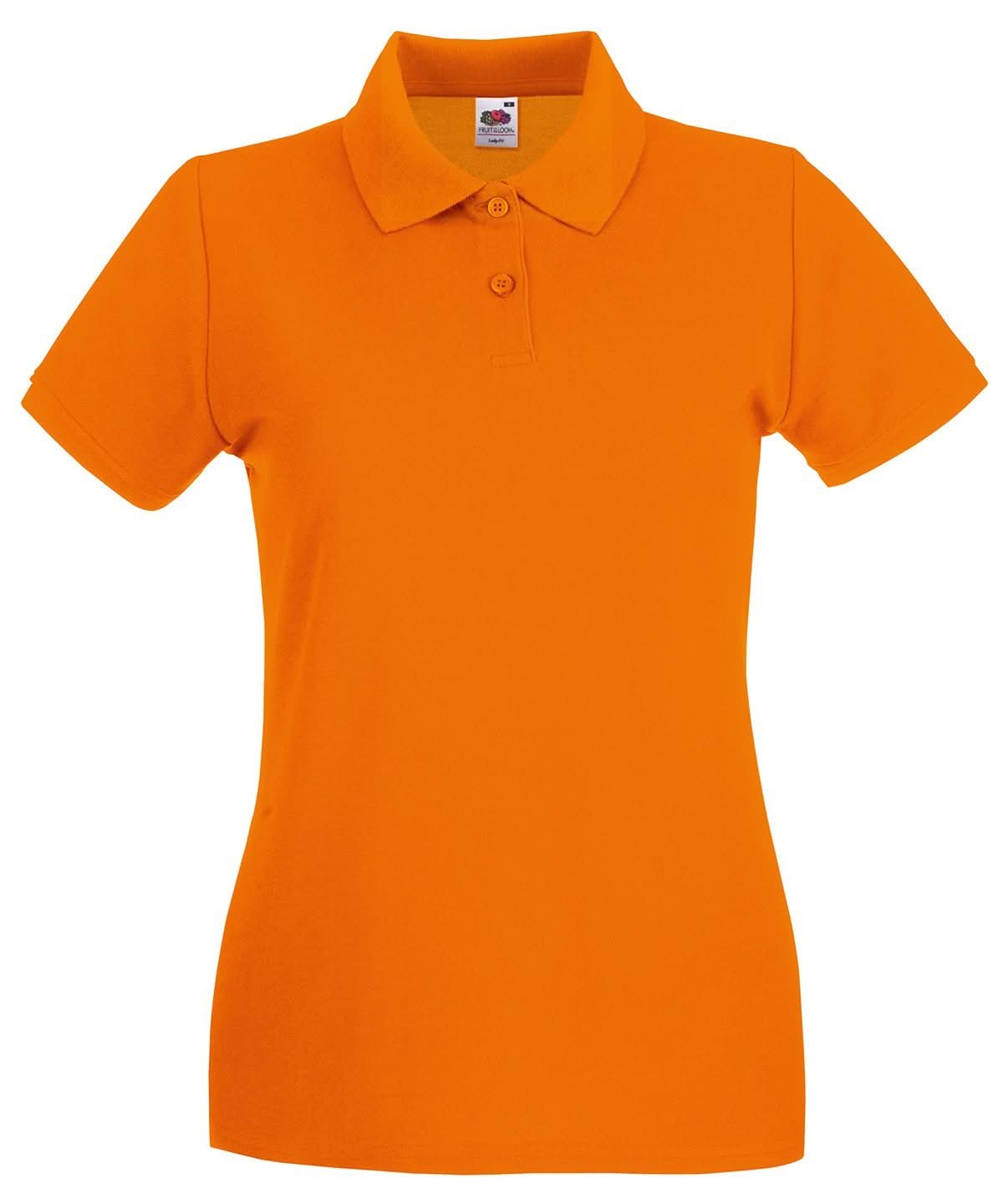 SS505: Ladies Premium Polo Shirt Womens Polos Fruit of the Loom Orange XS