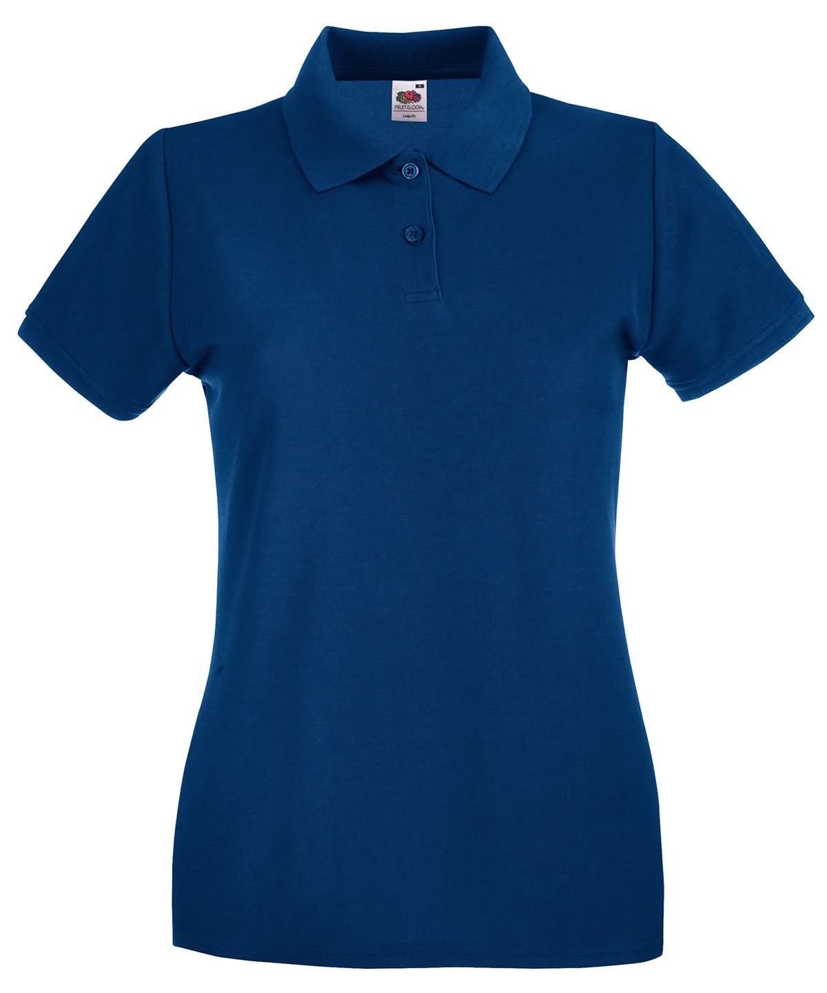 SS505: Ladies Premium Polo Shirt Womens Polos Fruit of the Loom Navy XS