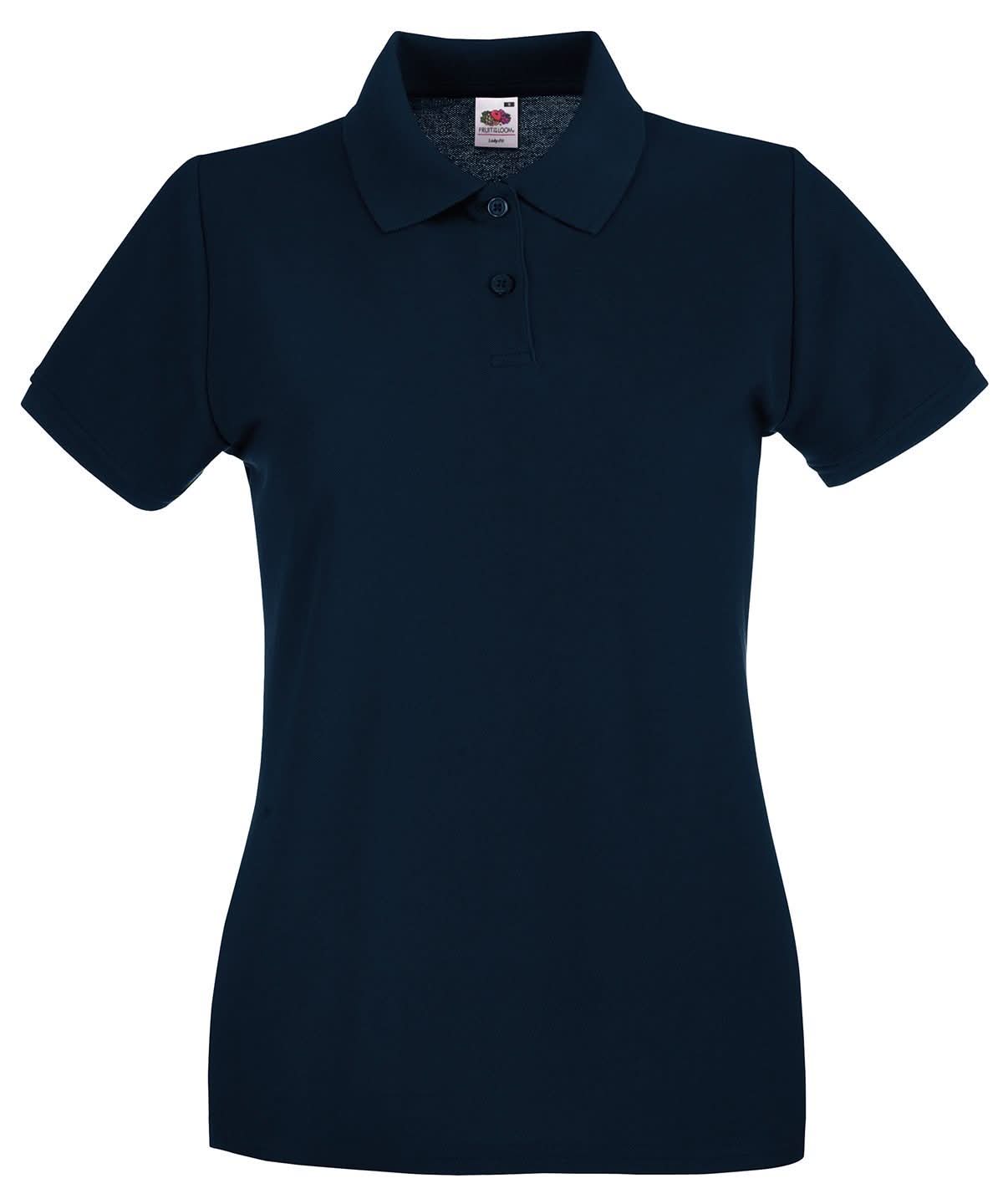 SS505: Ladies Premium Polo Shirt Womens Polos Fruit of the Loom Deep Navy XS