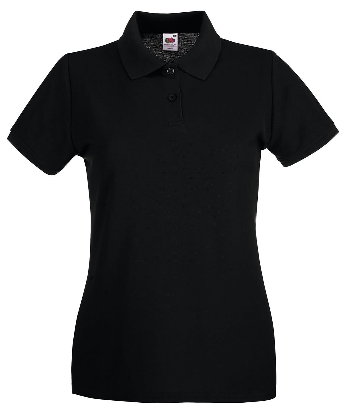 SS505: Ladies Premium Polo Shirt Womens Polos Fruit of the Loom Black XS