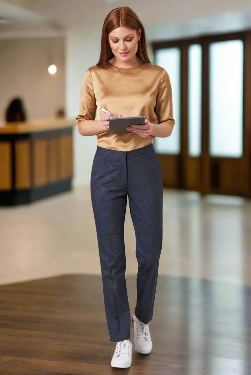 Stella Women's Check Work Trouser Ladies Suit Trouser Brook Taverner