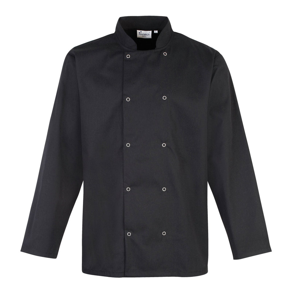 Studded Front L/S Chefs Jacket - The Staff Uniform Company
