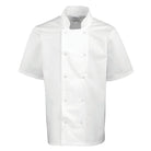 PR664: Studded Front Chefs Jacket (Short Sleeve) Chefs Jacket Premier