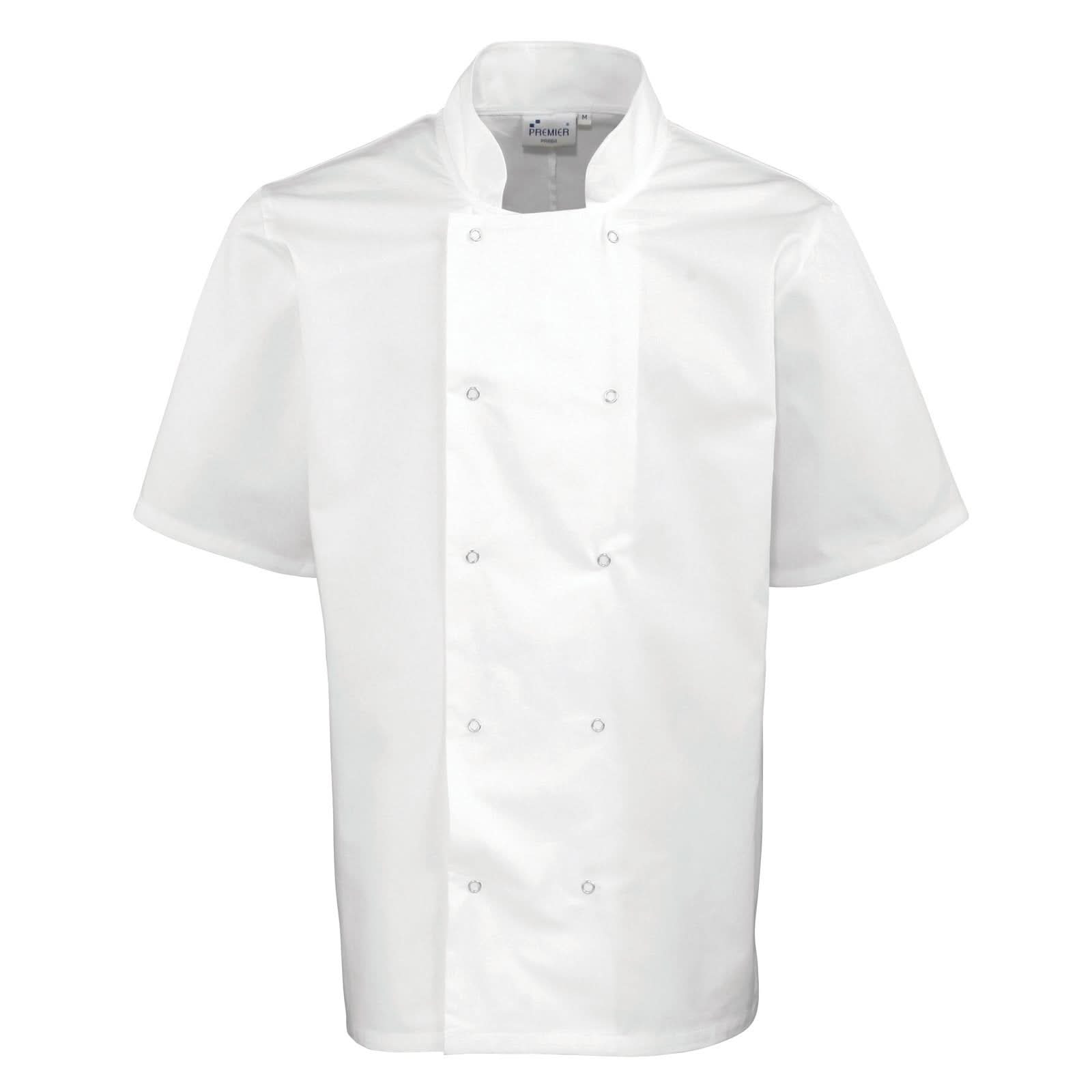 PR664: Studded Front Chefs Jacket (Short Sleeve) Chefs Jacket Premier