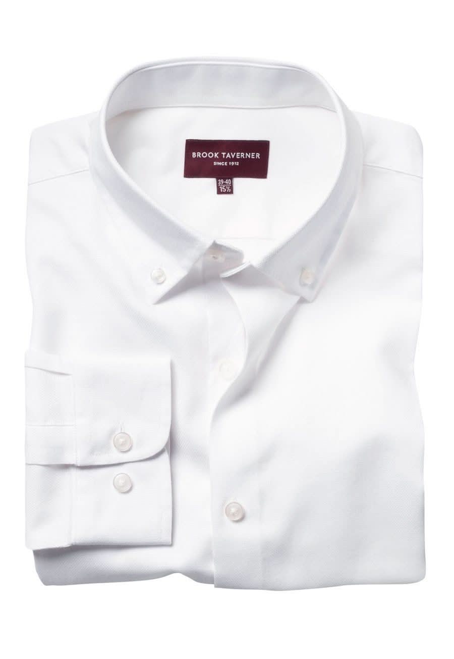 Toronto Mens Royal Oxford Shirt Mens Long Sleeve Shirts Brook Taverner White 14"