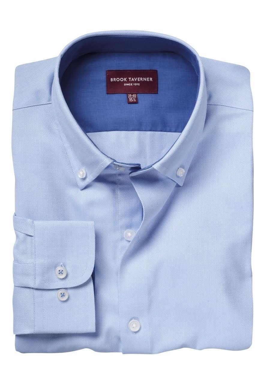 Toronto Mens Royal Oxford Shirt Mens Long Sleeve Shirts Brook Taverner Sky 14"