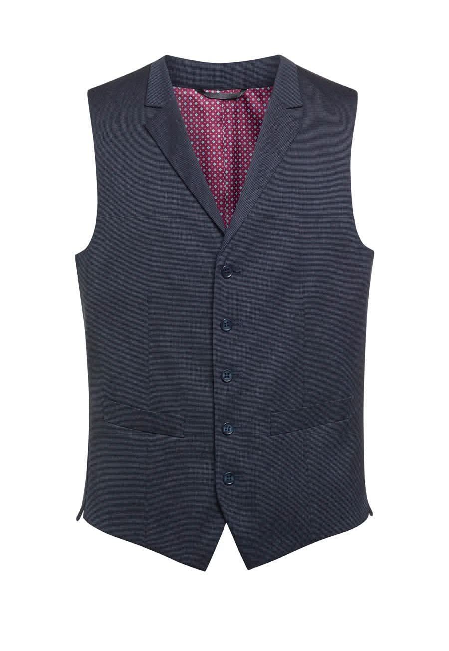 Proteus Mens Waistcoat Mens Waistcoat Brook Taverner Navy Pin Dot 34"
