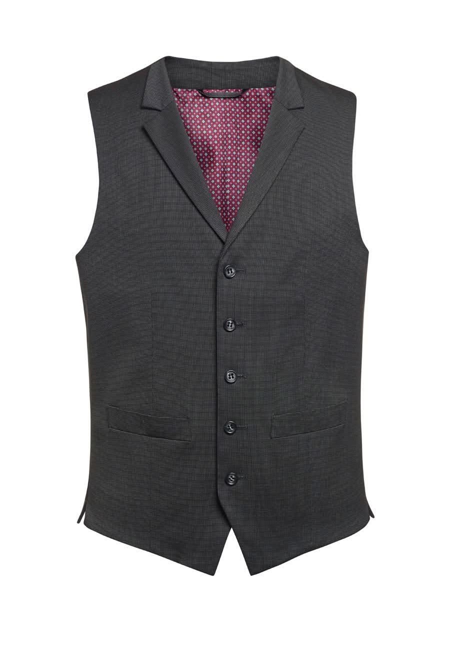 Proteus Mens Waistcoat Mens Waistcoat Brook Taverner Charcoal Pin Dot 34"