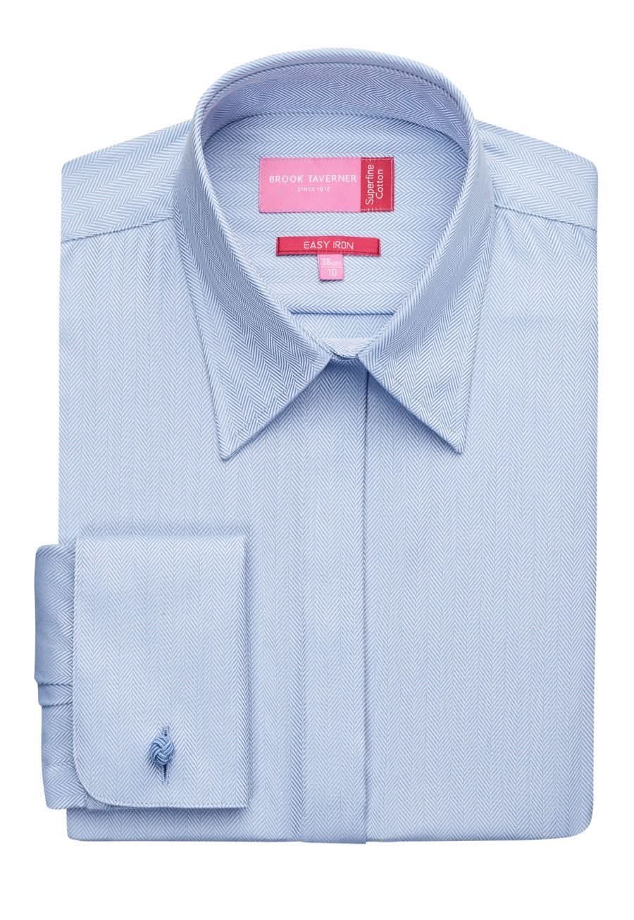 Villeta Ladies Herringbone Shirt Womens Long Sleeve Shirts Brook Taverner