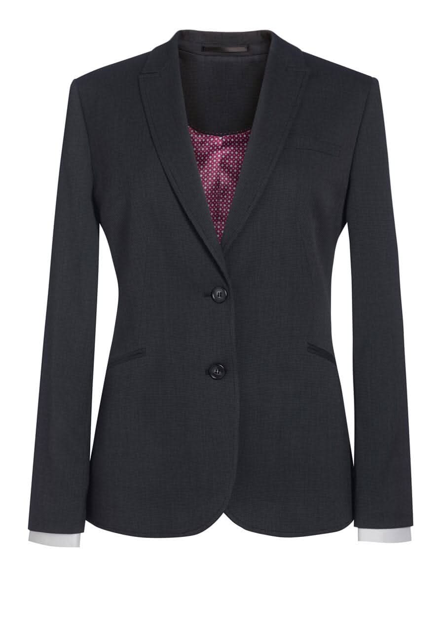 Cordelia Tailored Fit Ladies Suit Jacket Ladies Suit Jacket Brook Taverner Charcoal Pindot 4 Regular