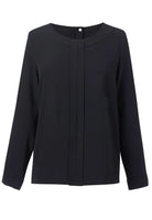 Roma Plain Ladies Crepe de Chine Blouse Blouses Brook Taverner Black 6