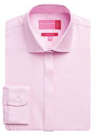 Prosecco Ladies Herringbone Shirt Womens Long Sleeve Shirts Brook Taverner Pink Herringbone 6