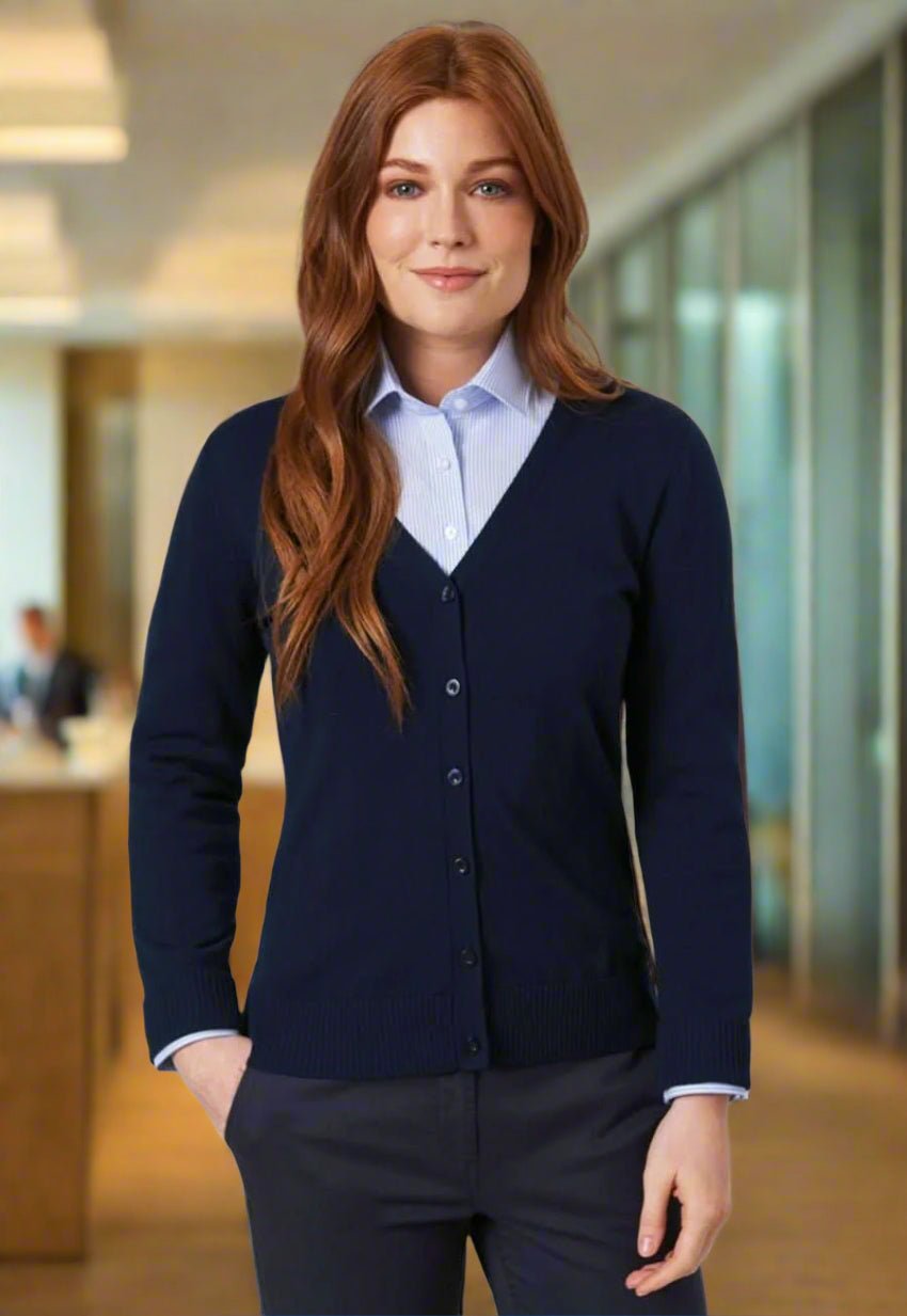 2309: Augusta Ladies V-Neck Cardigan Womens Knitwear Brook Taverner