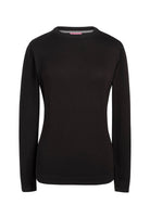 2384: Helena Ladies Crew Neck Jumper Womens Knitwear Brook Taverner Black XS