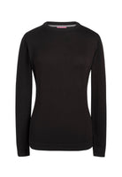 2384: Helena Ladies Crew Neck Jumper Womens Knitwear Brook Taverner Black XS