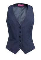 Beatrice Ladies Tailored Fit Waistcoat Ladies Waistcoat Brook Taverner Denim XS (4-6)
