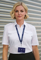 Hestia Semi-Fitted Ladies Pilot Shirt Womens Short Sleeve Shirts Brook Taverner White 4