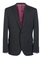 Pegasus Mens Slim Fit Suit Jacket Mens Suit Jacket Brook Taverner Charcoal Pin Dot 34" Short