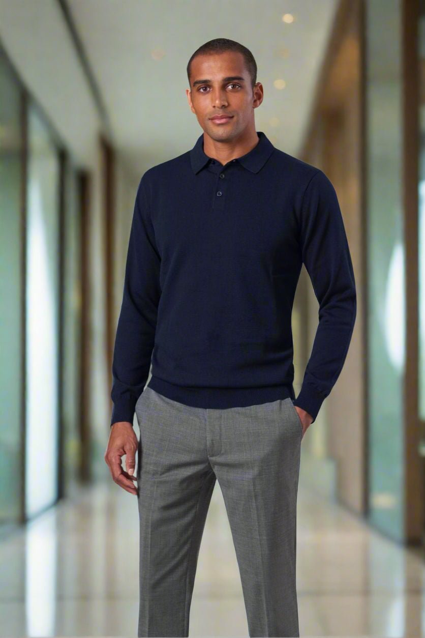 4219: Casper Mens Knitted Polo Shirt – The Staff Uniform Company