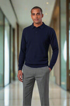 4219: Casper Mens Knitted Polo Shirt Mens Polos Brook Taverner
