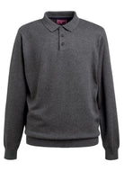 4219: Casper Mens Knitted Polo Shirt Mens Polos Brook Taverner Charcoal XS